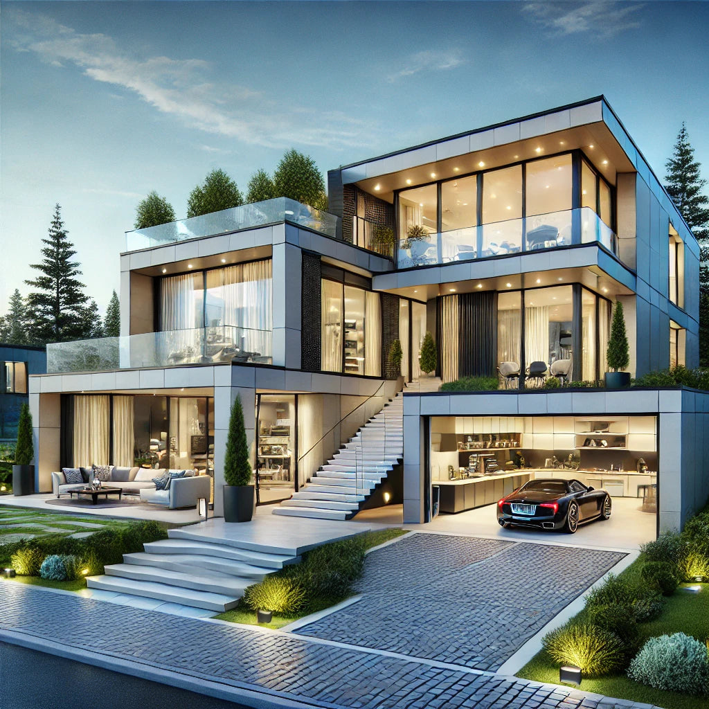 Variante 2: Premium Edition Doppelgarage Küche Außenanlage und Terrassenüberdachung